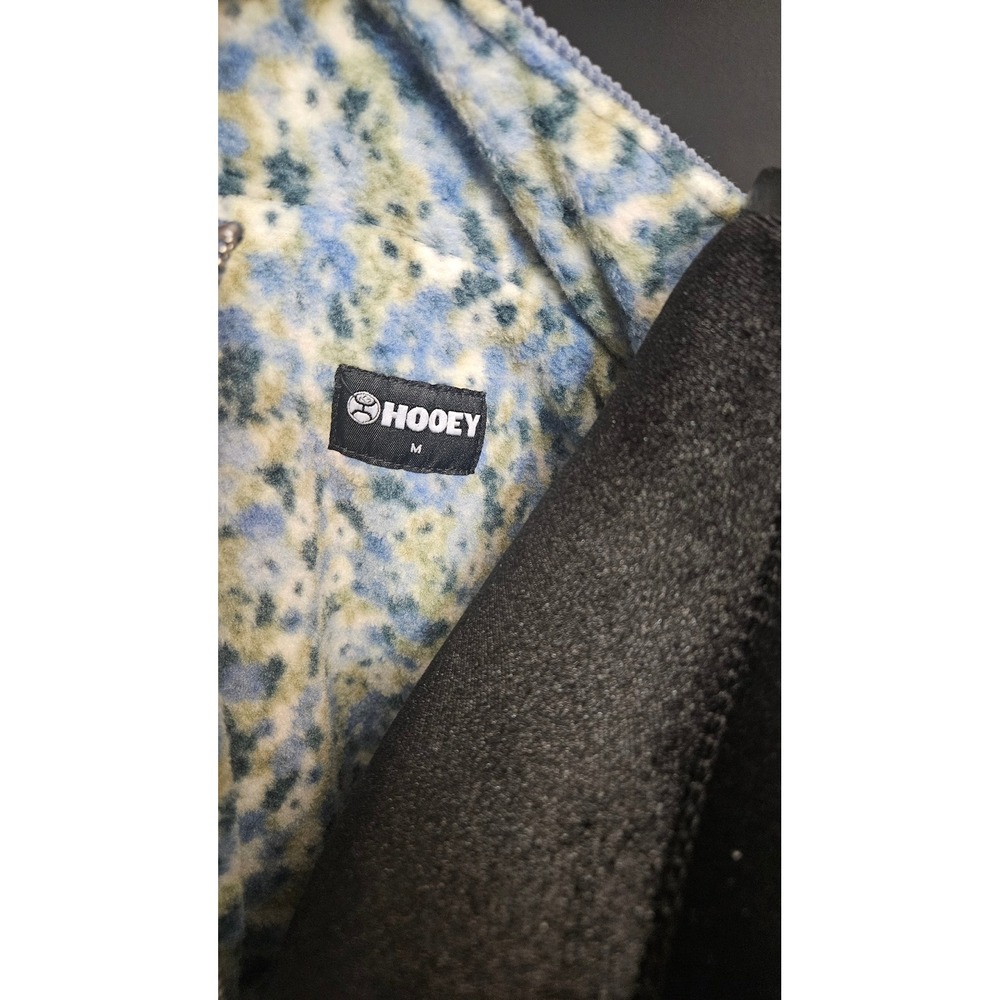 Cottagecore Womens Hooey Blue Corduroy Floral Fleece Hooded Puffer Vest Size M - Picture 7 of 10